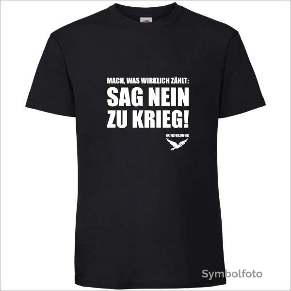 T-Shirt "Sag nein zu Krieg - Friedenswehr" für Männer in schwarz