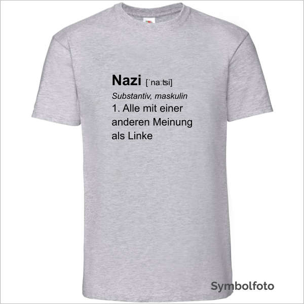 T-Shirt "Nazi" für Manner in grau