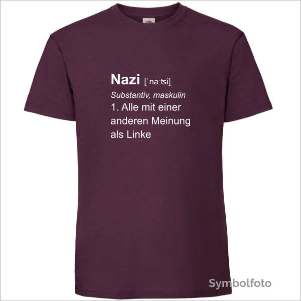 T-Shirt "Nazi" für Manner in weinrot