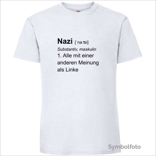 T-Shirt "Nazi" für Manner in weiß