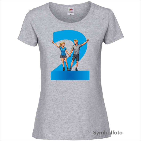 T-Shirt "Zwei" für Frauen in grau