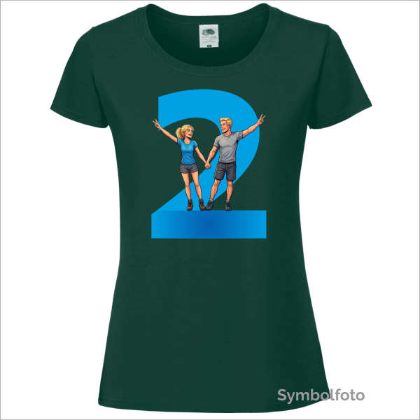 T-Shirt "Zwei" für Frauen in grün