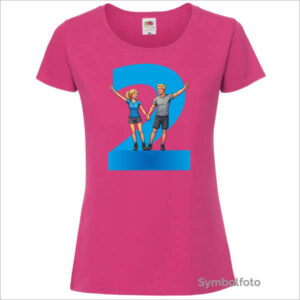 T-Shirt "Zwei" für Frauen in pink