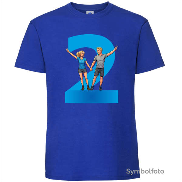 T-Shirt "Zwei" für Männer in blau