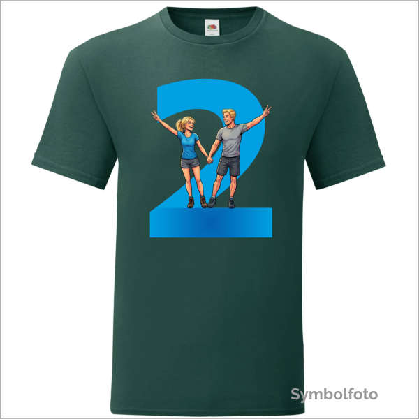 T-Shirt "Zwei" für Männer in grün