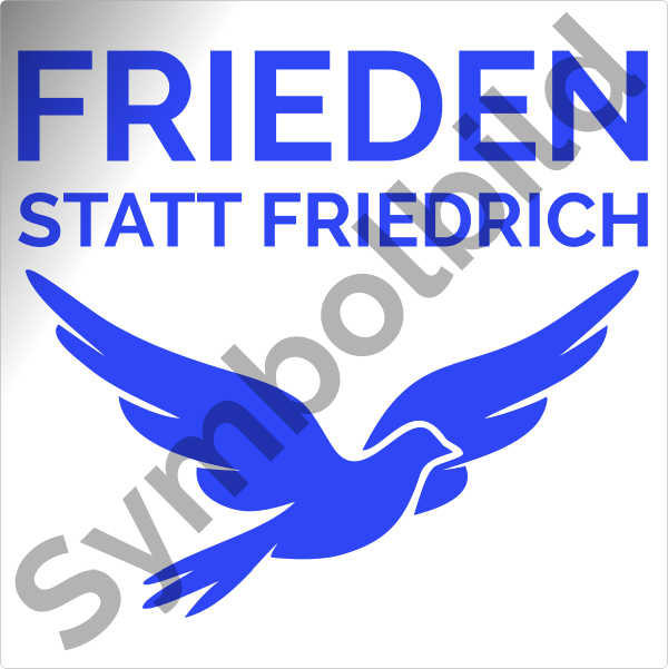 Aufkleber "Frieden statt Friedrich" in der Größe 10 x 10 cm