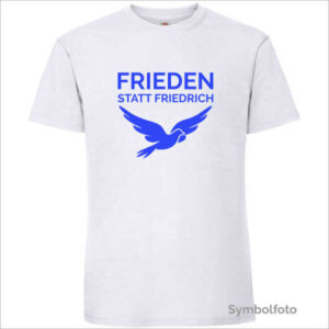 T-Shirt "Frieden statt Friedrich" für Herren in weiß