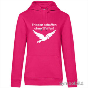 Neuauflage des Hoodies "Frieden schaffen ohne Waffen" für Frauen in pink