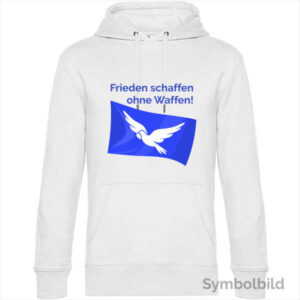 Neuauflage des Hoodies "Frieden schaffen ohne Waffen" für Männer in weiß